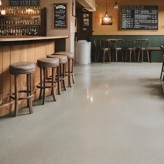 Heavy concrete flooring.